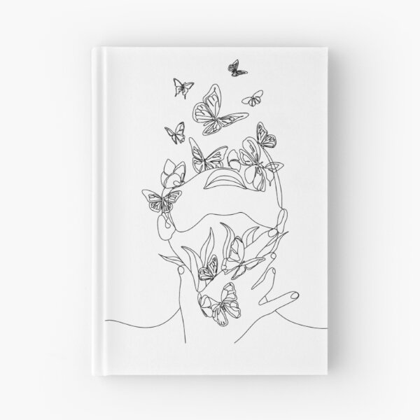 Item preview, Abstract face with butterfly by one line drawing. Portrait minimalistic style.  Botanical print. Nature symbol of cosmetics. Modern continuous line art.  Fashion print. Beaty salon art designed and sold by OneLinePrint.