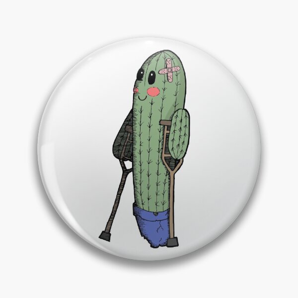 Injured cactus colored - blue Pin