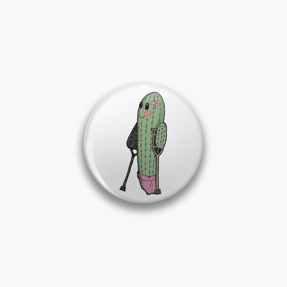Injured cactus colored - pink Pin