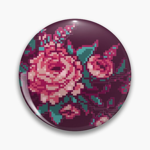 Item preview, Pixel Floral Arrangement in Maroon designed and sold by theCatghost.