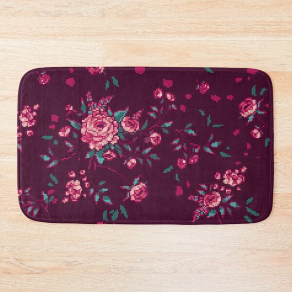 Item preview, Pixel Floral Arrangement in Maroon designed and sold by theCatghost.