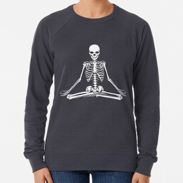 Meditating Skeleton Lightweight Sweatshirt