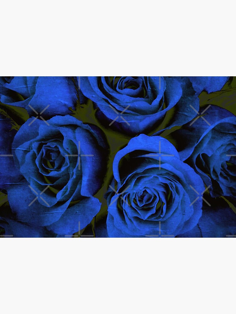 Mothers Day Gift - In Blue - Gothic Blue and Black Roses Gift by OneDayArt
