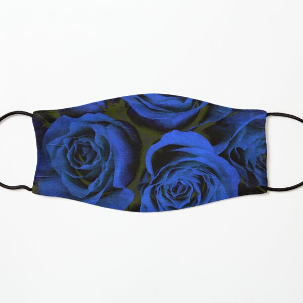 Mothers Day Gift - In Blue - Gothic Blue and Black Roses Gift Kids Mask