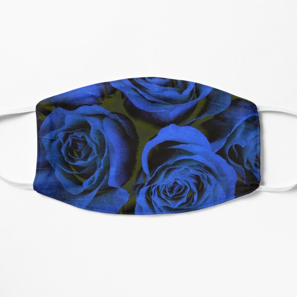 Mothers Day Gift - In Blue - Gothic Blue and Black Roses Gift Flat Mask