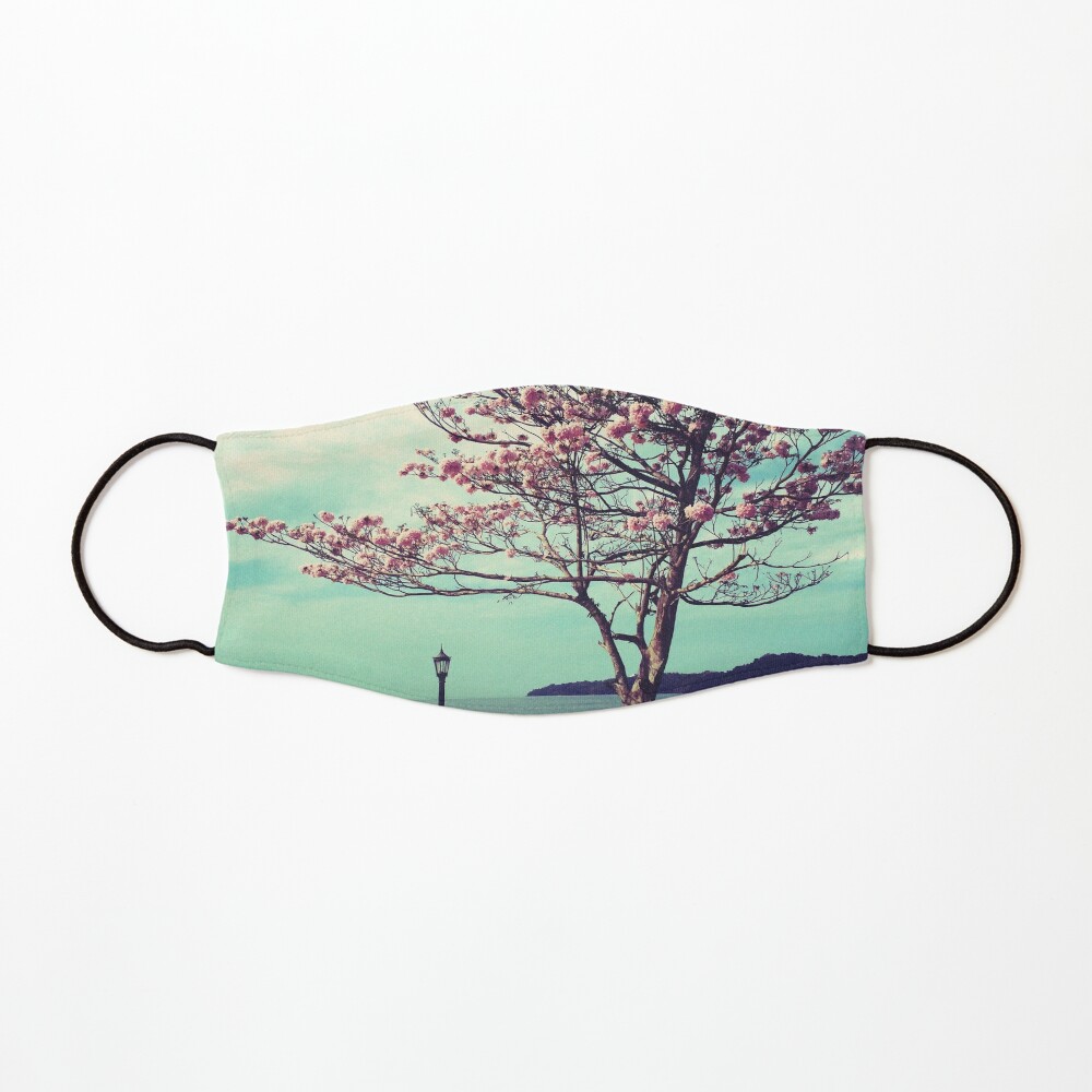 Blooms by the Sea - Panama Landscape - Pink Guayacan Tree Mask