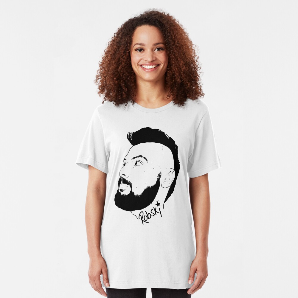 Alexander Bobu - black lines Slim Fit T-Shirt