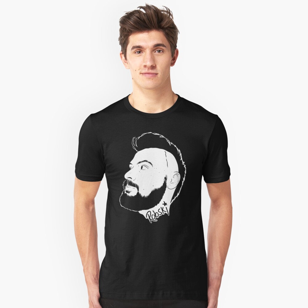 Alexander Bobu - white lines Slim Fit T-Shirt