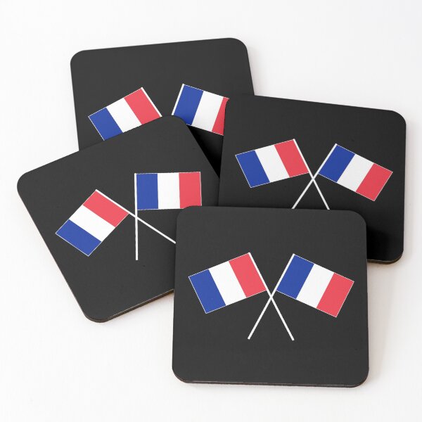 Item preview, France french crossed flags flags designed and sold by GeogDesigns.