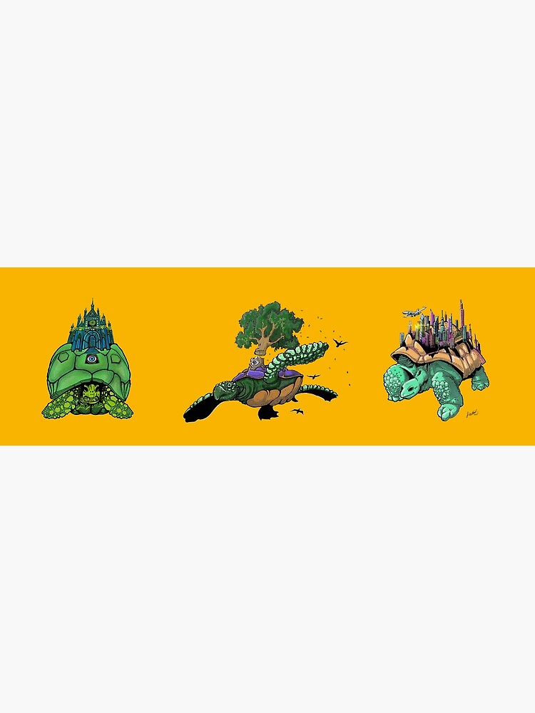 Thumbnail 7 of 7, Framed Art Print, Telekinetic Tortoise Tryptych designed and sold by ShinyRedNothing.