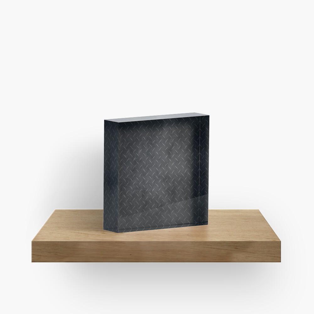 Rustic Metal Diamond Plate Acrylic Block