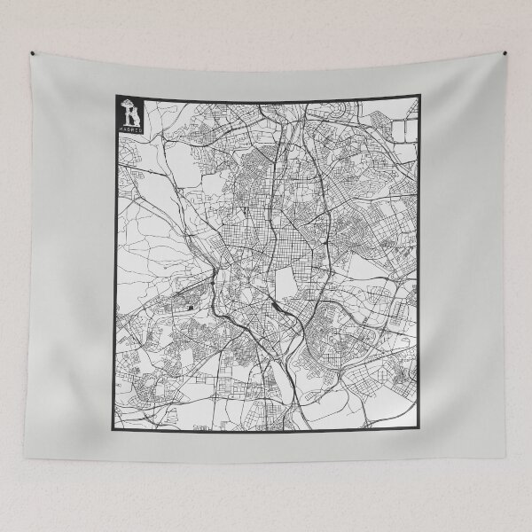 Item preview, Madrid city map white background designed and sold by SHIT! CLOTHING.