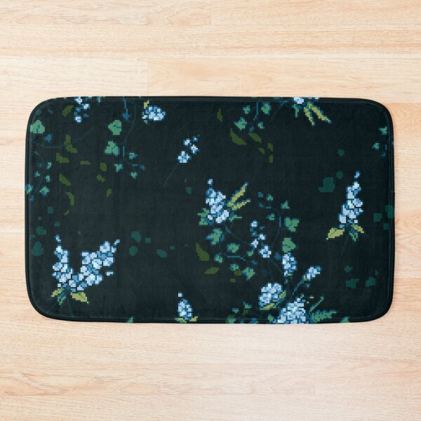Item preview, Pixel Floral - Arrangement in Blue (dark) designed and sold by theCatghost.