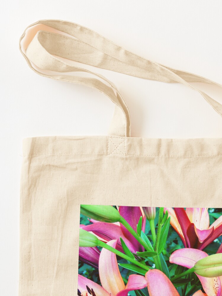 Alternate view of Lilypalooza - Floral Art Photography - Pink and Orange Lily Flower - Gift for Gardener Tote Bag