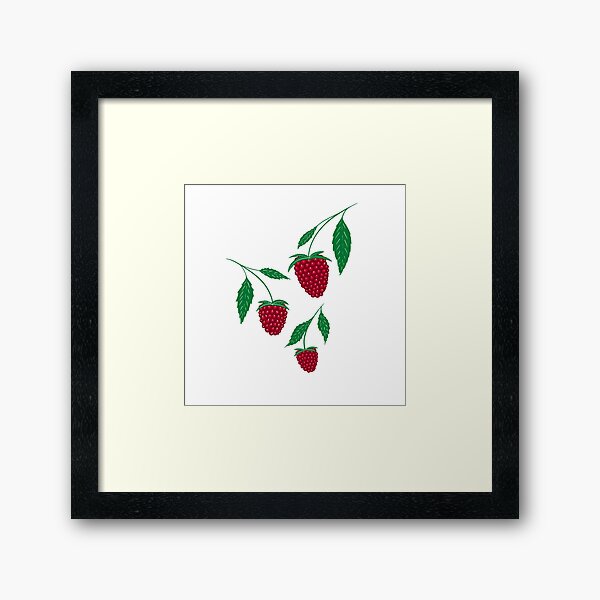 Sweet raspberries light pattern Framed Art Print