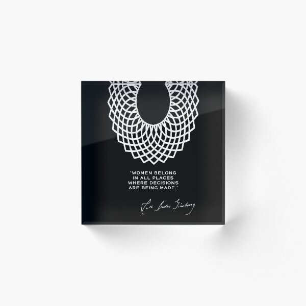 Dissent collar, rbg poster, RUTH BADER GINSBURG, lawyer gift Acrylic Block