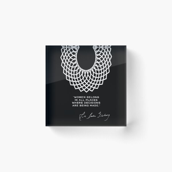 Dissent collar, rbg poster, RUTH BADER GINSBURG, lawyer gift Acrylic Block