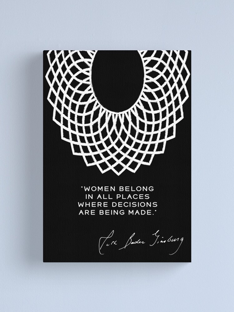 Alternate view of Dissent collar, rbg poster, RUTH BADER GINSBURG, lawyer gift Canvas Print