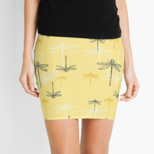 Dragonfly _ yellow theme Mini Skirt