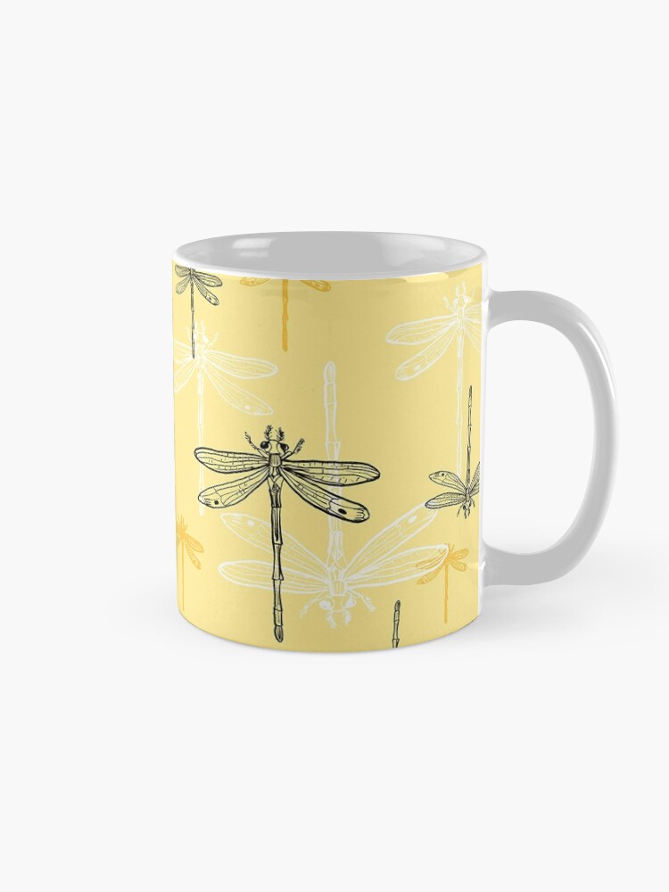 Alternate view of Dragonfly _ yellow theme Mug