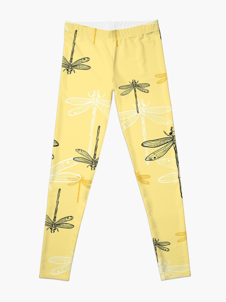Alternate view of Dragonfly _ yellow theme Leggings
