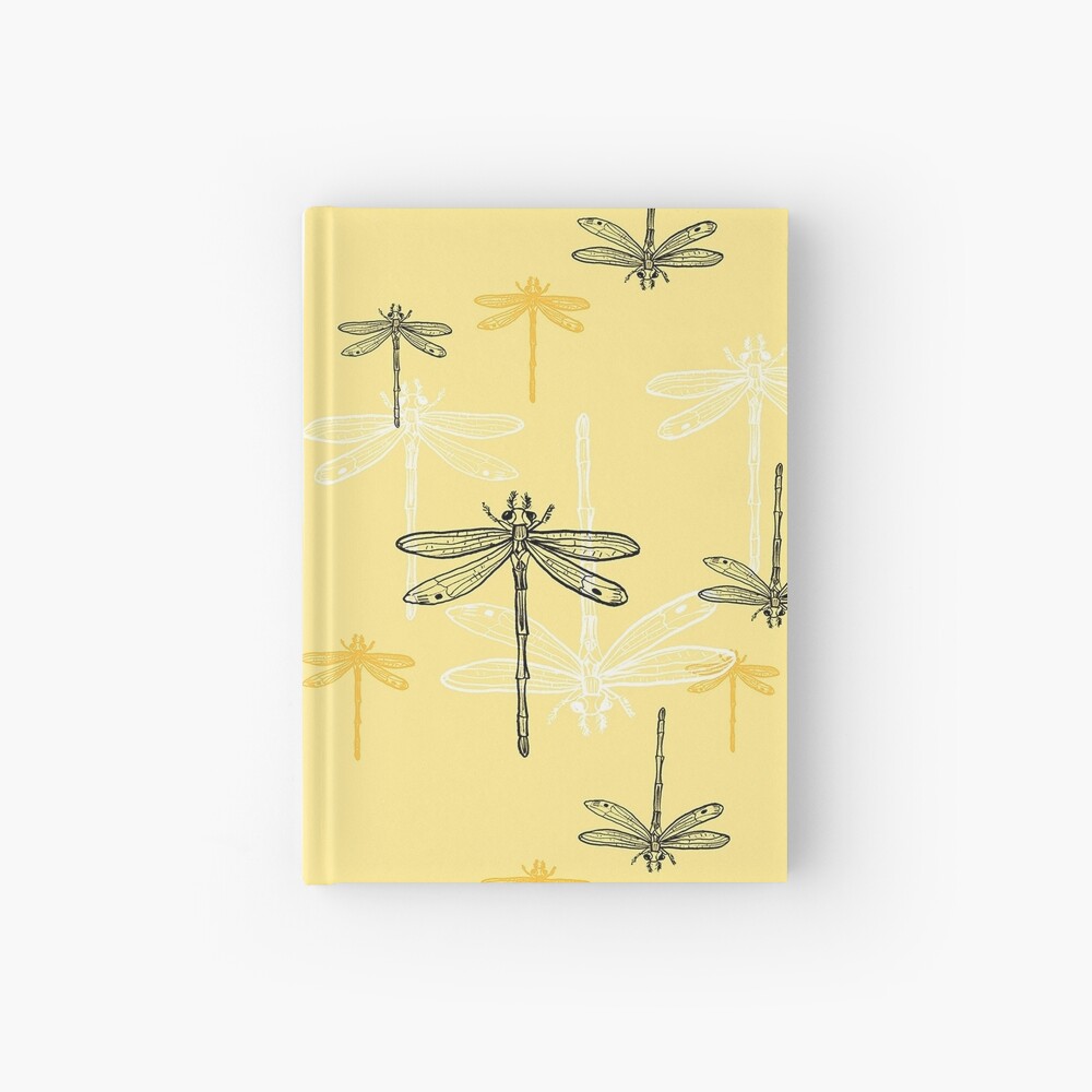 Dragonfly _ yellow theme Hardcover Journal