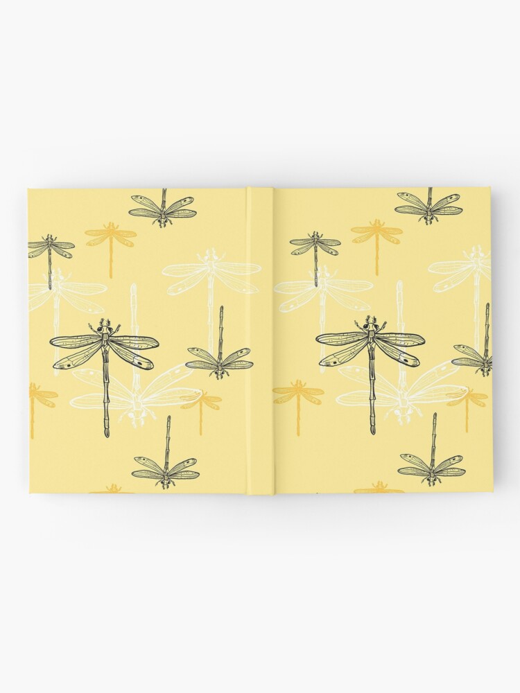 Alternate view of Dragonfly _ yellow theme Hardcover Journal