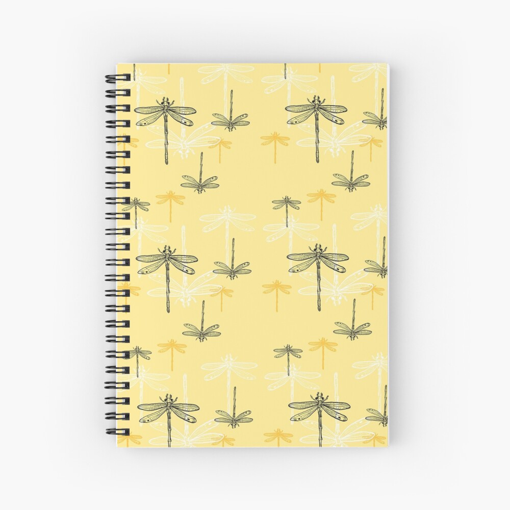 Dragonfly _ yellow theme Spiral Notebook