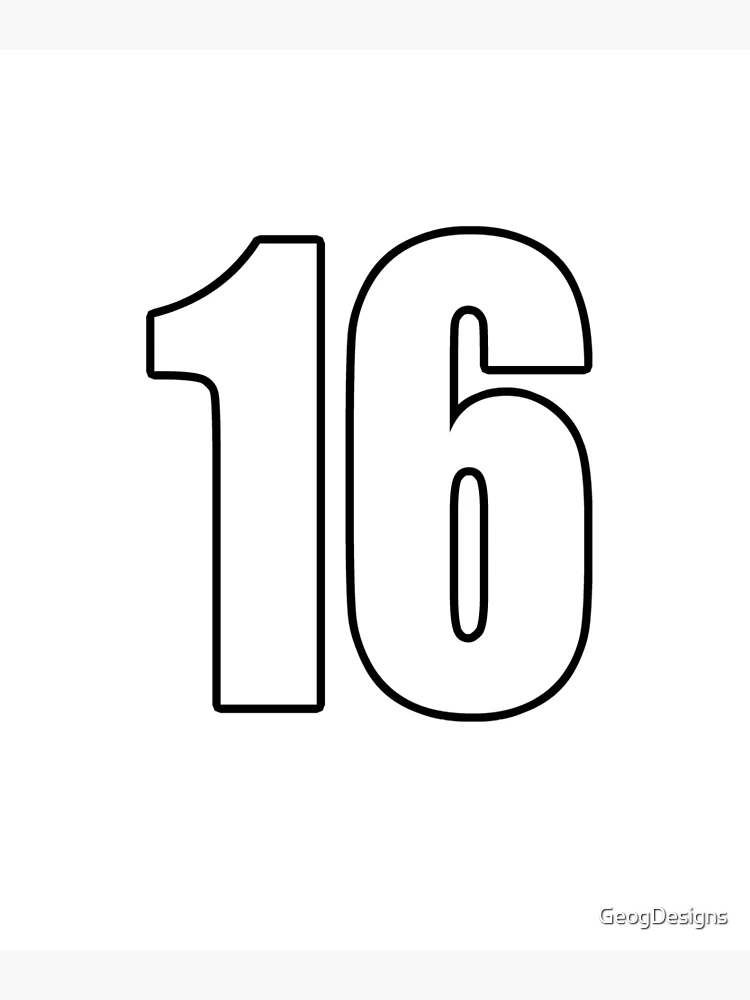 16 number number back number sixteen soccer handball | Metal Print