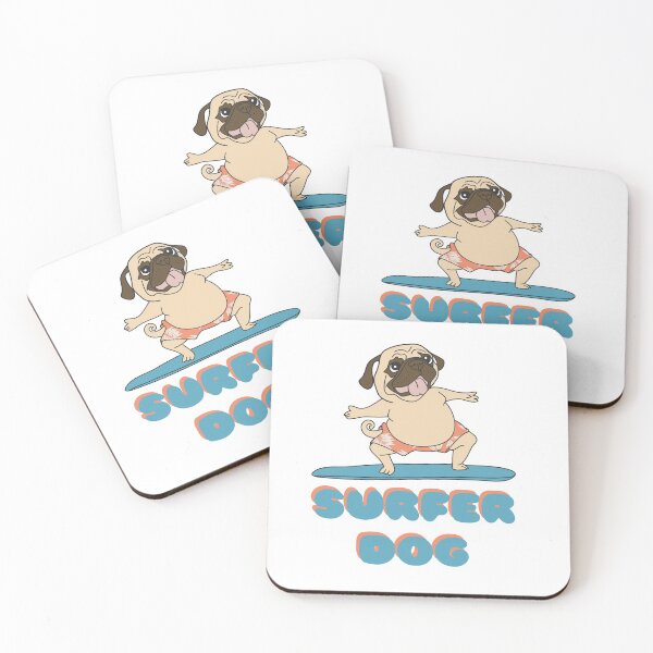 Item preview, FUNNY PUG SURFER DOG  designed and sold by Picspot.