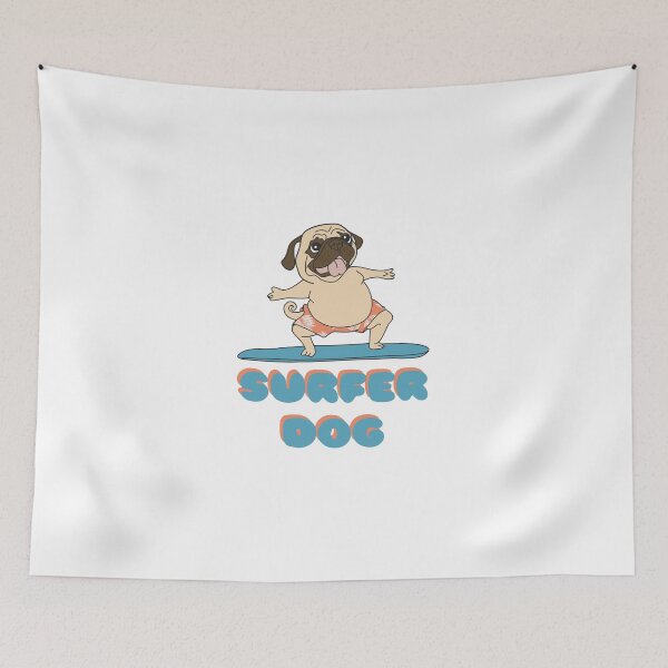 Item preview, FUNNY PUG SURFER DOG  designed and sold by Picspot.