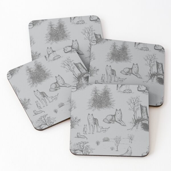 Item preview, Eurasian Wolf Toile Pattern (Grey) designed and sold by illucalliart.