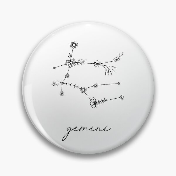 Gemini Zodiac Wildflower Constellation Pin