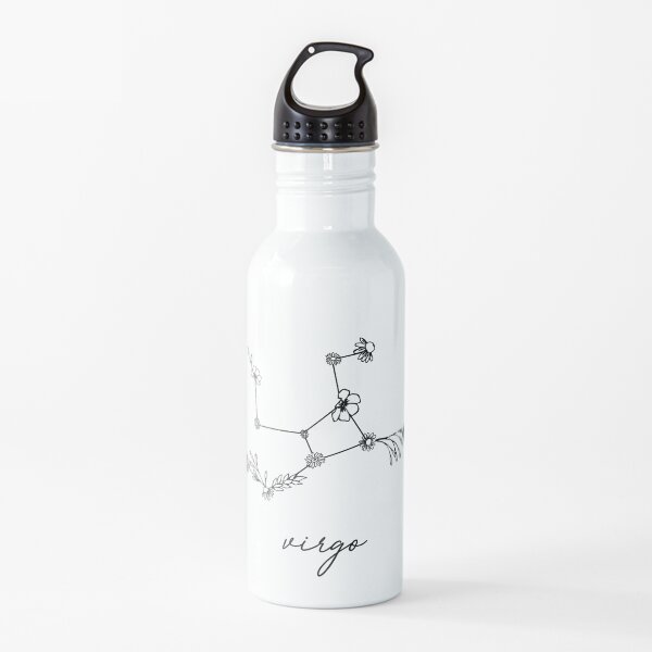 Virgo Zodiac Wildflower Constellation Water Bottle