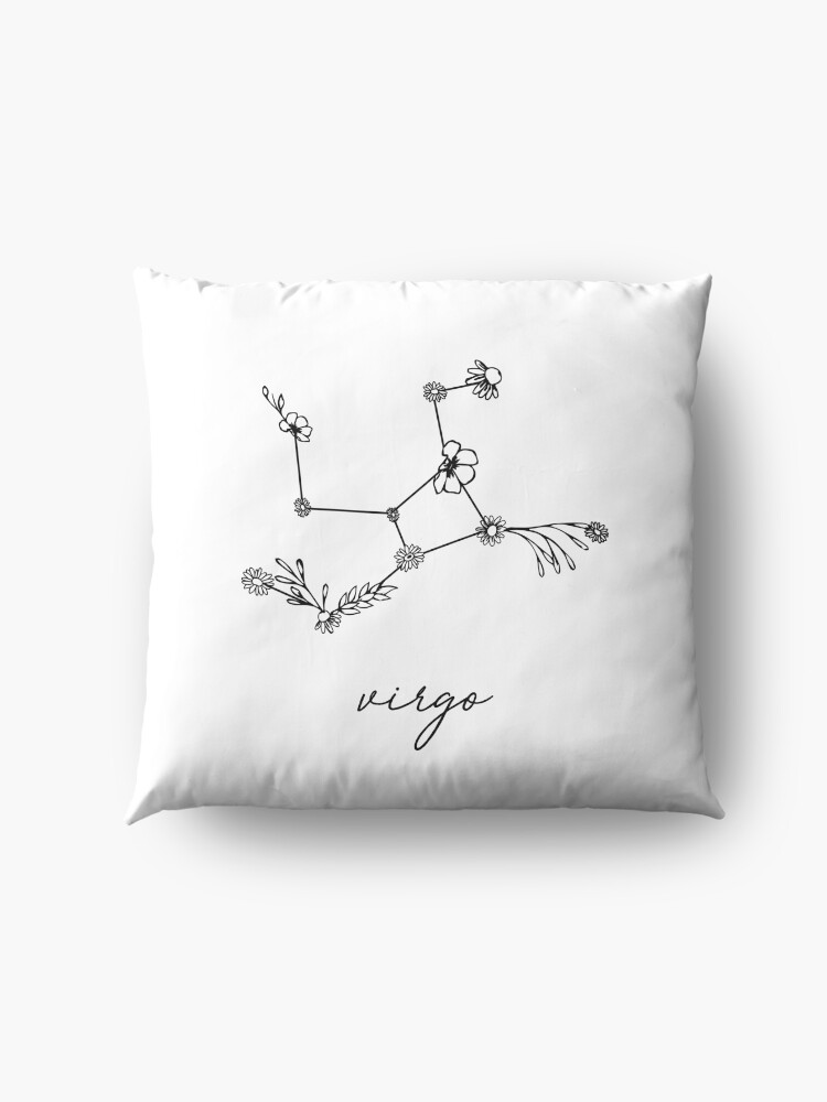 Alternate view of Virgo Zodiac Wildflower Constellation Floor Pillow