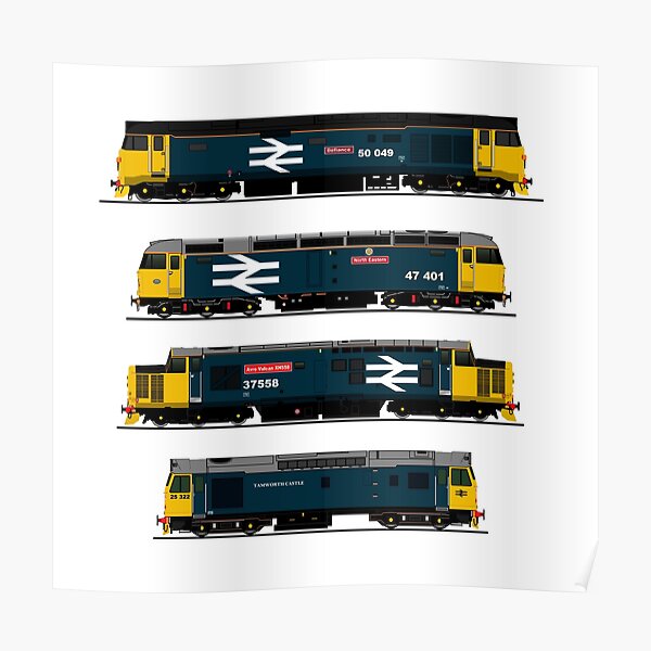 BRITISH RAIL 1980's DIESEL LOCOMOTIVES Poster