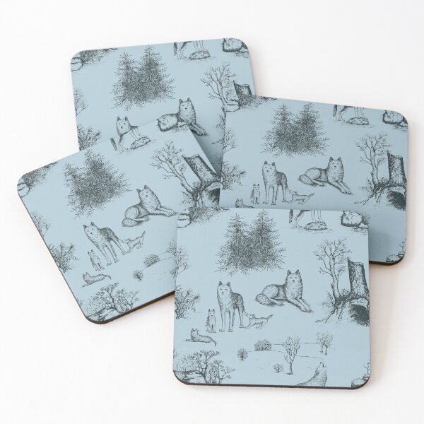 Item preview, Eurasian Wolf Toile Pattern (Blue-Grey) designed and sold by illucalliart.