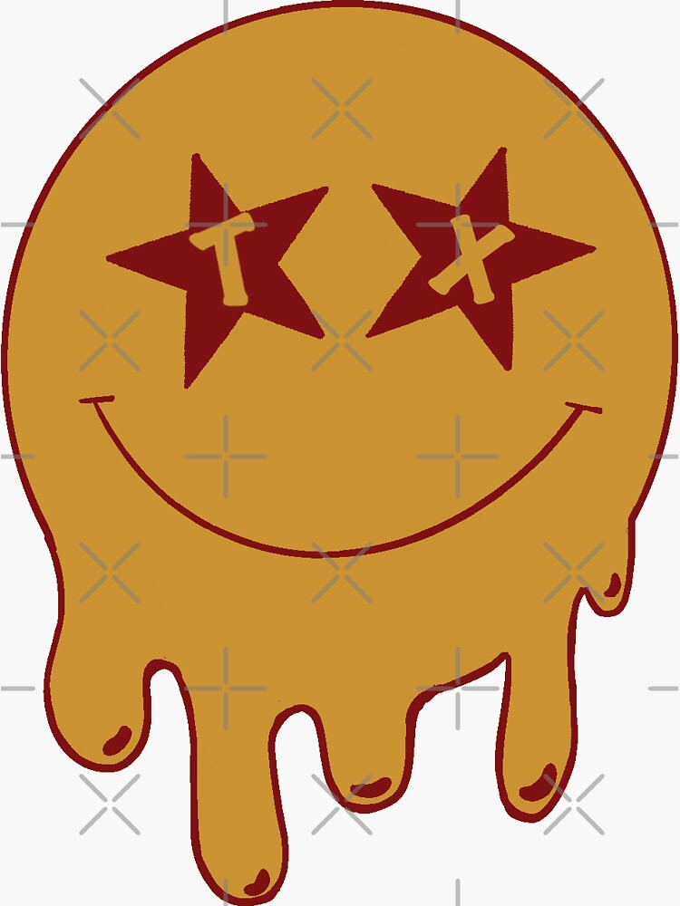 "TX Smiley" Sticker by smstickersx Redbubble