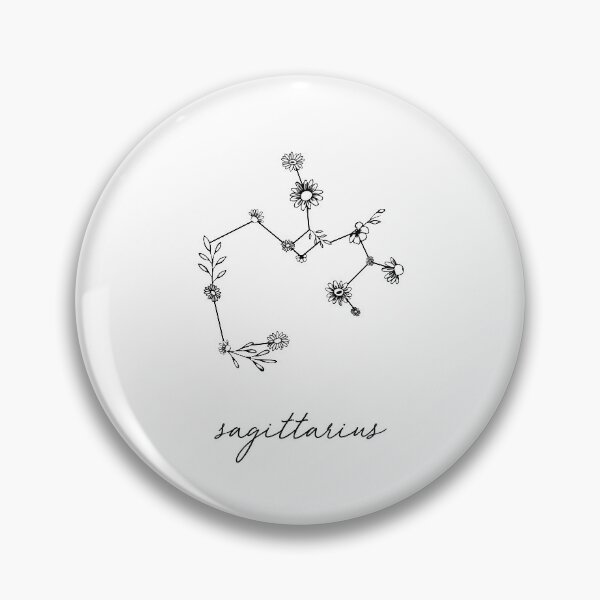 Sagittarius Zodiac Wildflower Constellation Pin