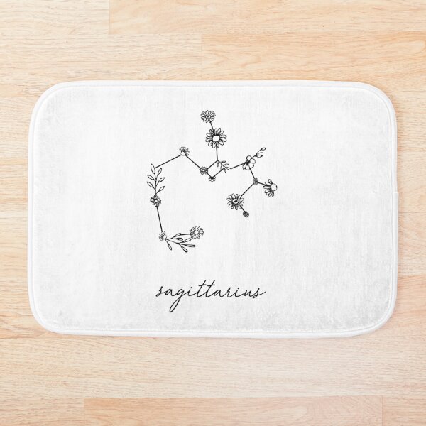 Sagittarius Zodiac Wildflower Constellation Bath Mat