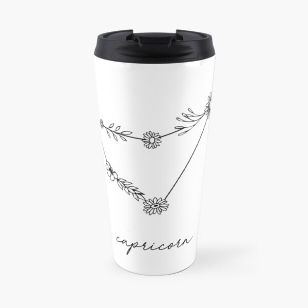 Capricorn Zodiac Wildflower Constellation Travel Mug