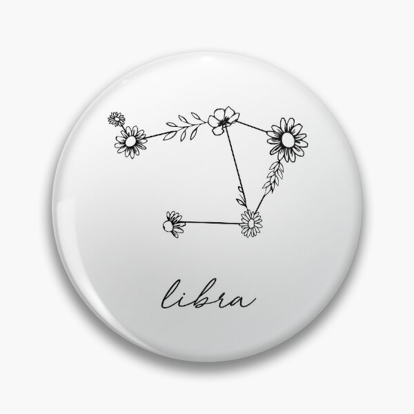 Libra Zodiac Wildflower Constellation Pin