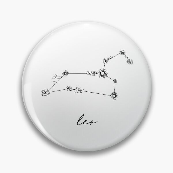 Leo Zodiac Wildflower Constellation Pin