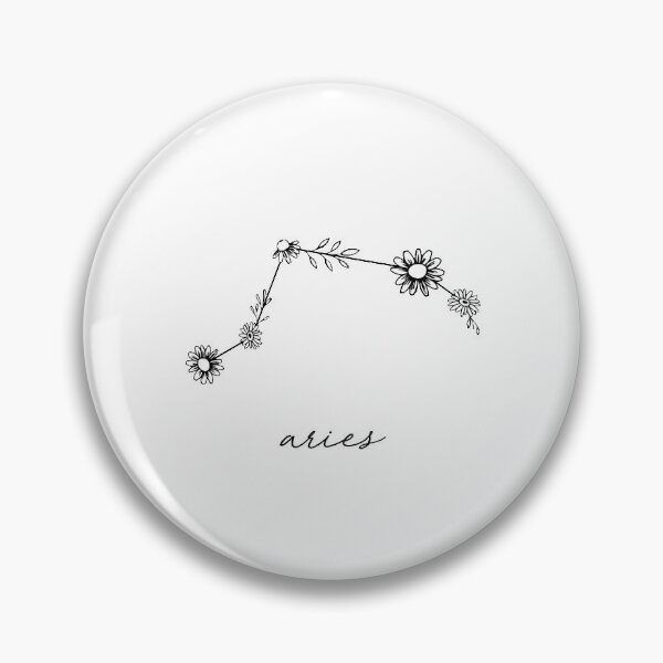 Aries Zodiac Wildflower Constellation Pin