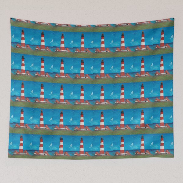 Item preview, The Westerhever lighthouse on the North Sea designed and sold by Canvasvendetta.