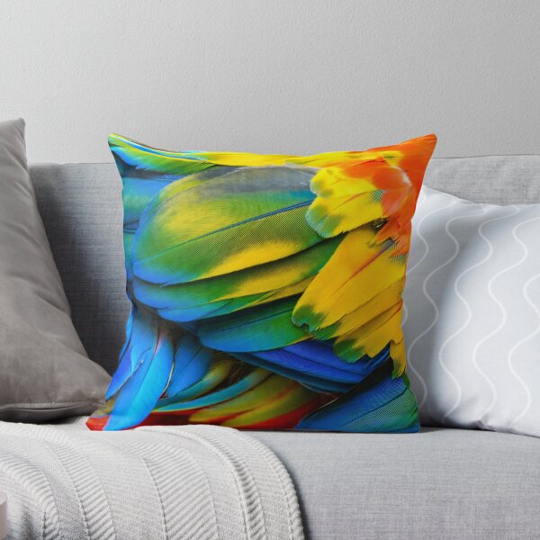 Colorful Parrot  Throw Pillow