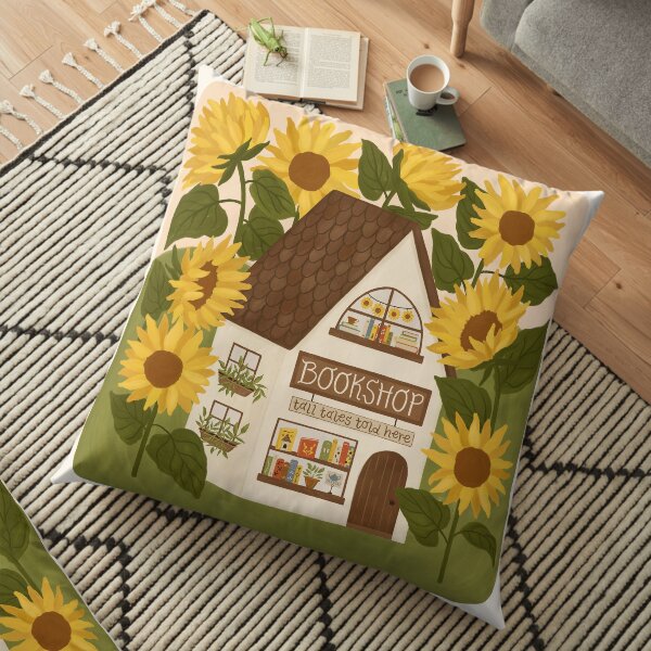 Sunflower Bookshop Floor Pillow