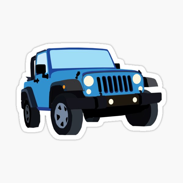 Blue Jeep Wrangler Sticker