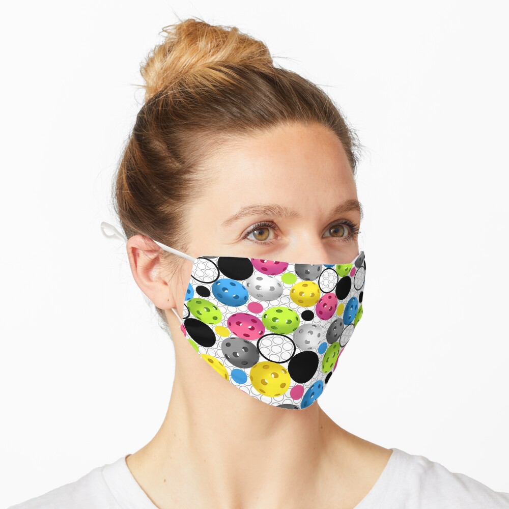 Modern Colorful Pickleball Pattern Mask