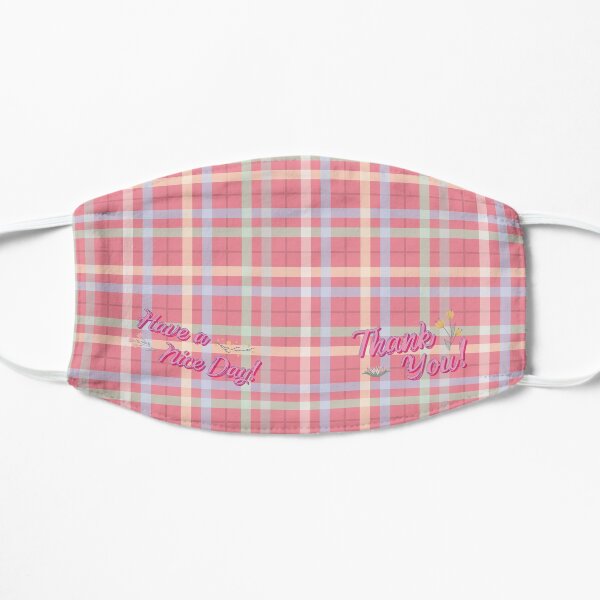 Pretty Pink Plaid Mask